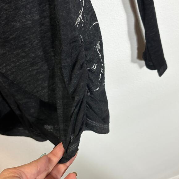 Davina Women’s Bling Cross Shirt Black Rhinestone Lattice Cutout Top NO SIZE TAG - Picture 4 of 6